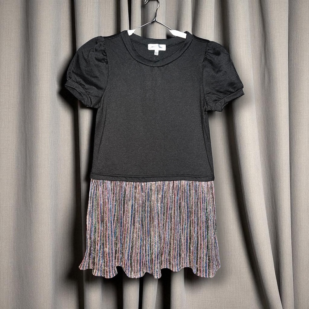 Emerald Sundae Black Dress with Colorful Skirt